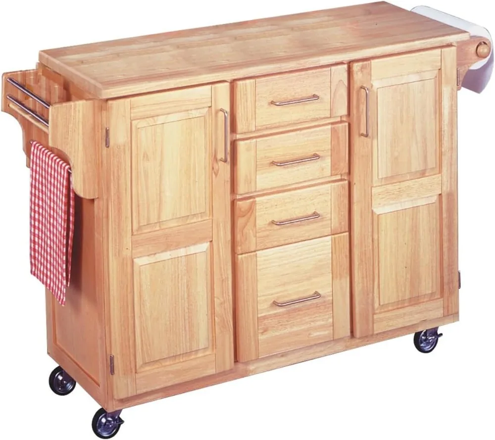 Home Styles Kitchen Center with Breakfast Bar, 52-1/2 in. W X 18 in. - 30 in. D X 36. H, Natural Kitchen Island