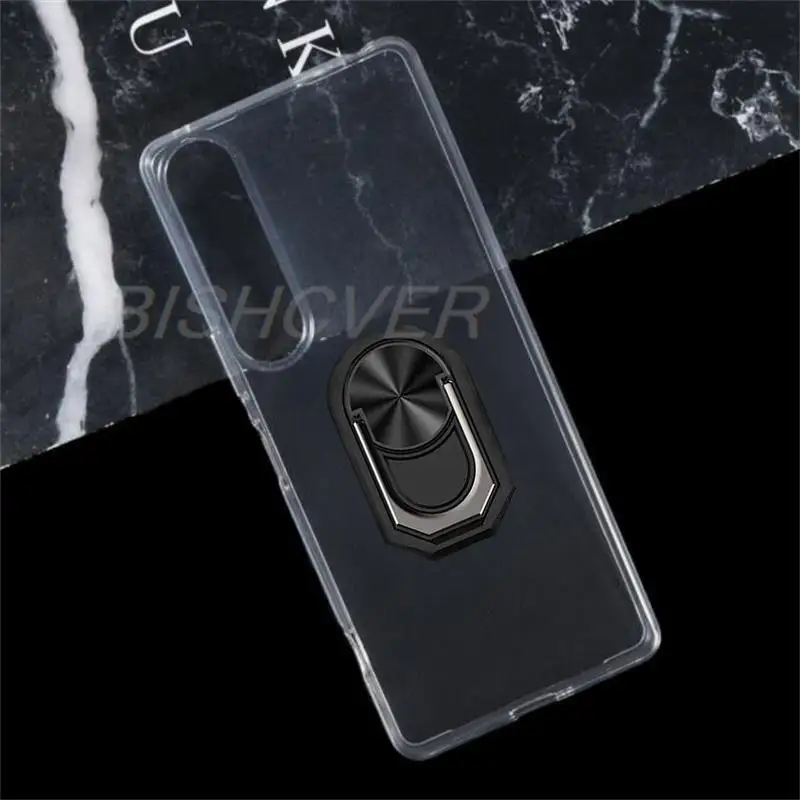 Magnet Phone Case For Sony Xperia 1 Iv Shockproof Soft Tpu Silicone Cover For Sony Xperia 1 Iv Case With Ring Holder