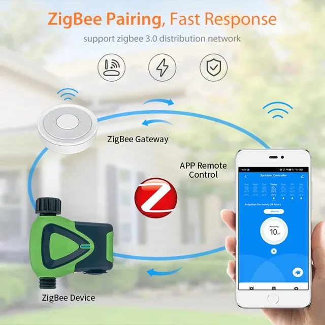 Tuya Zigbee Smart Sprinkler Timer Garden Automatic Irrigation System Duration APP Remote Control For Garden 4