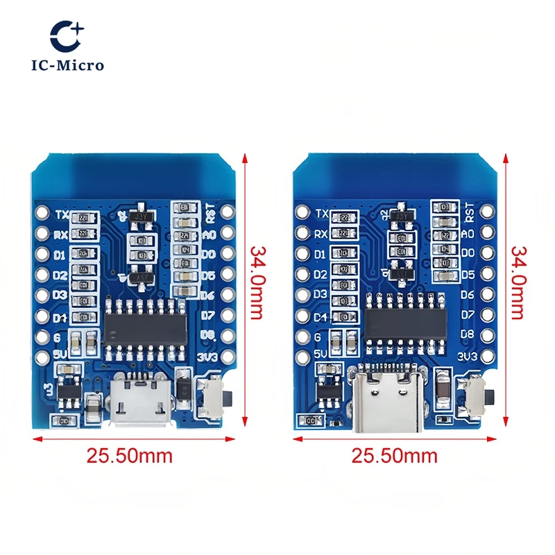รูปสินค้า บอร์ดพัฒนา ESP8266 D1 มินิ WIFI พร้อมขาเชื่อมต่อ USB