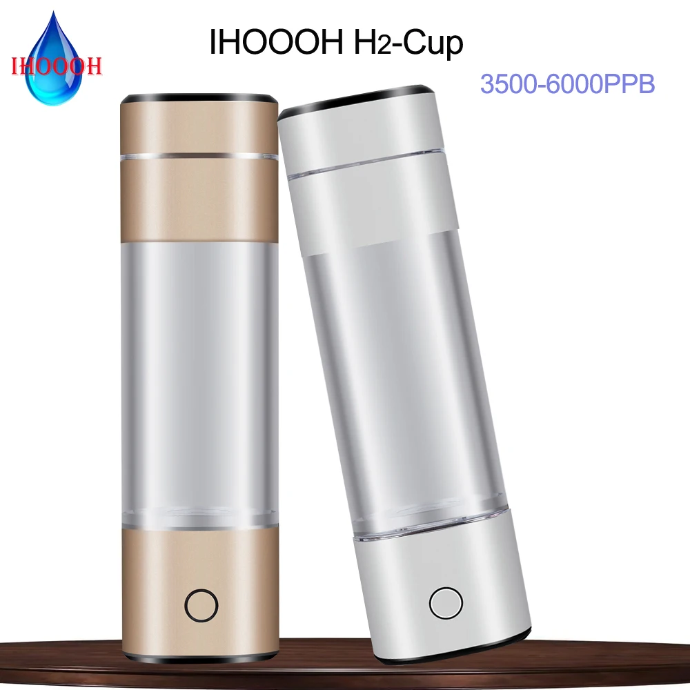 충전식 미니 수소 발생기, IHOOOH H2-Cup 전기 분해 이온화 장치, 5000PPB 수소수 발생기, 노화 방지, 순수 H2