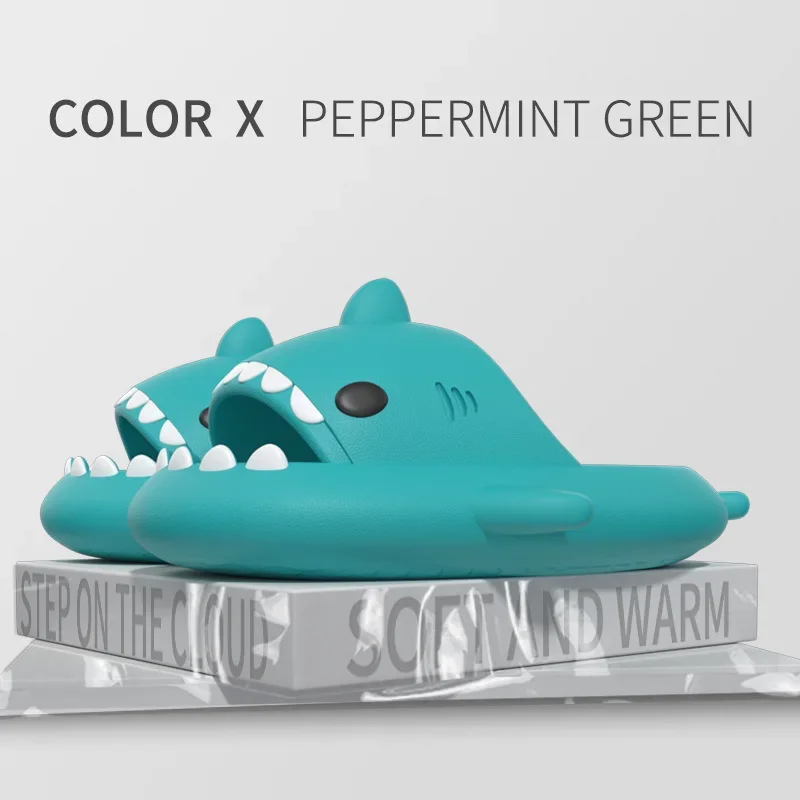 Women Cartoon Shark Slippers Men Indoor Bathroom Slides Summer Couple Fashion Flat Shoes Sandals Home Soft EVA Beach Flip Flops slippers sandals