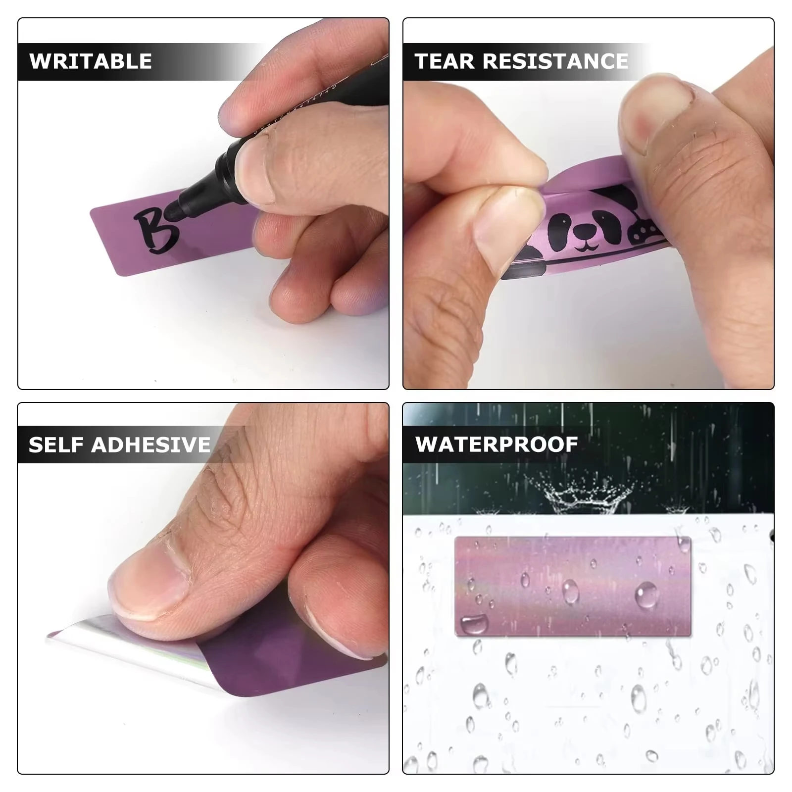 홀로그램 퍼플 레이저 감열 라벨 방수 내구성 접착제 (레이저 프린터용) 고급 브랜딩, 소매 포장 및 선물용