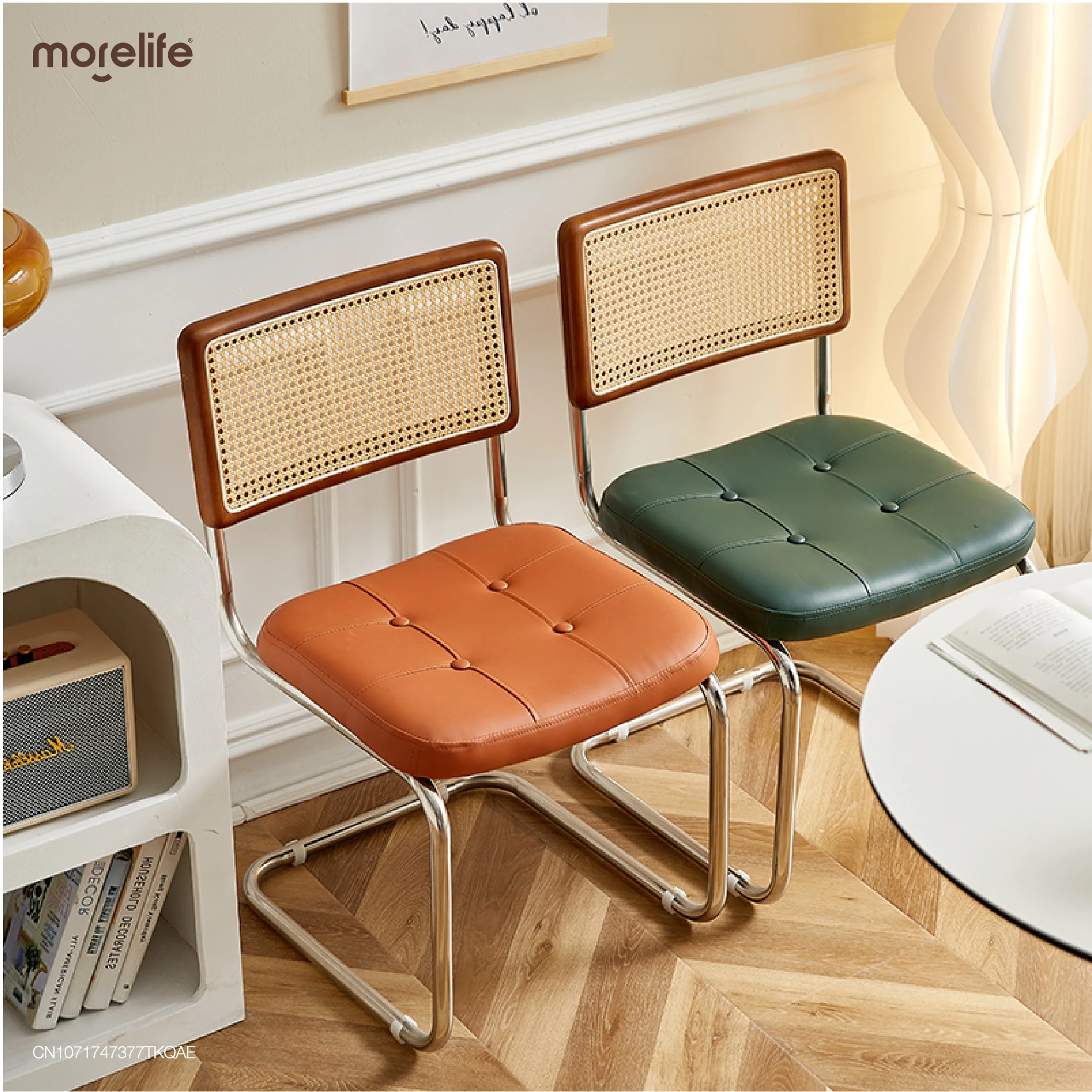 

Back-rest Dining Chair Postage Medieval Style Solid Wood Back Steel Chair Leg Office Leisure Restaurant Cafe Dressing Chair