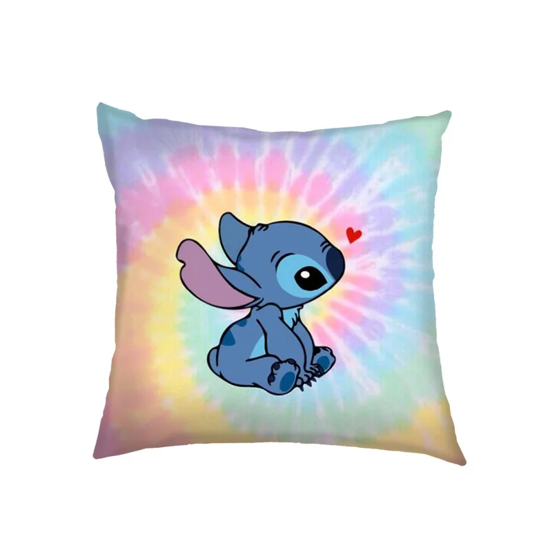 Taie d'oreiller imprimée double face Disney Anime Stitch, figure Kawaii, taie d'oreiller pour chambre d'enfant, décoration intérieure, cadeaux