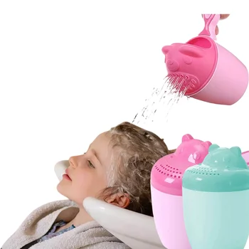 Coppa per shampoo per neonati, secchio per il bagnetto, cucchiaio per il bagnetto, coppa per lavare i capelli dei bambini, kit da bagno per neonati, secchio divertente per il bagnetto con simpatici cartoni animati