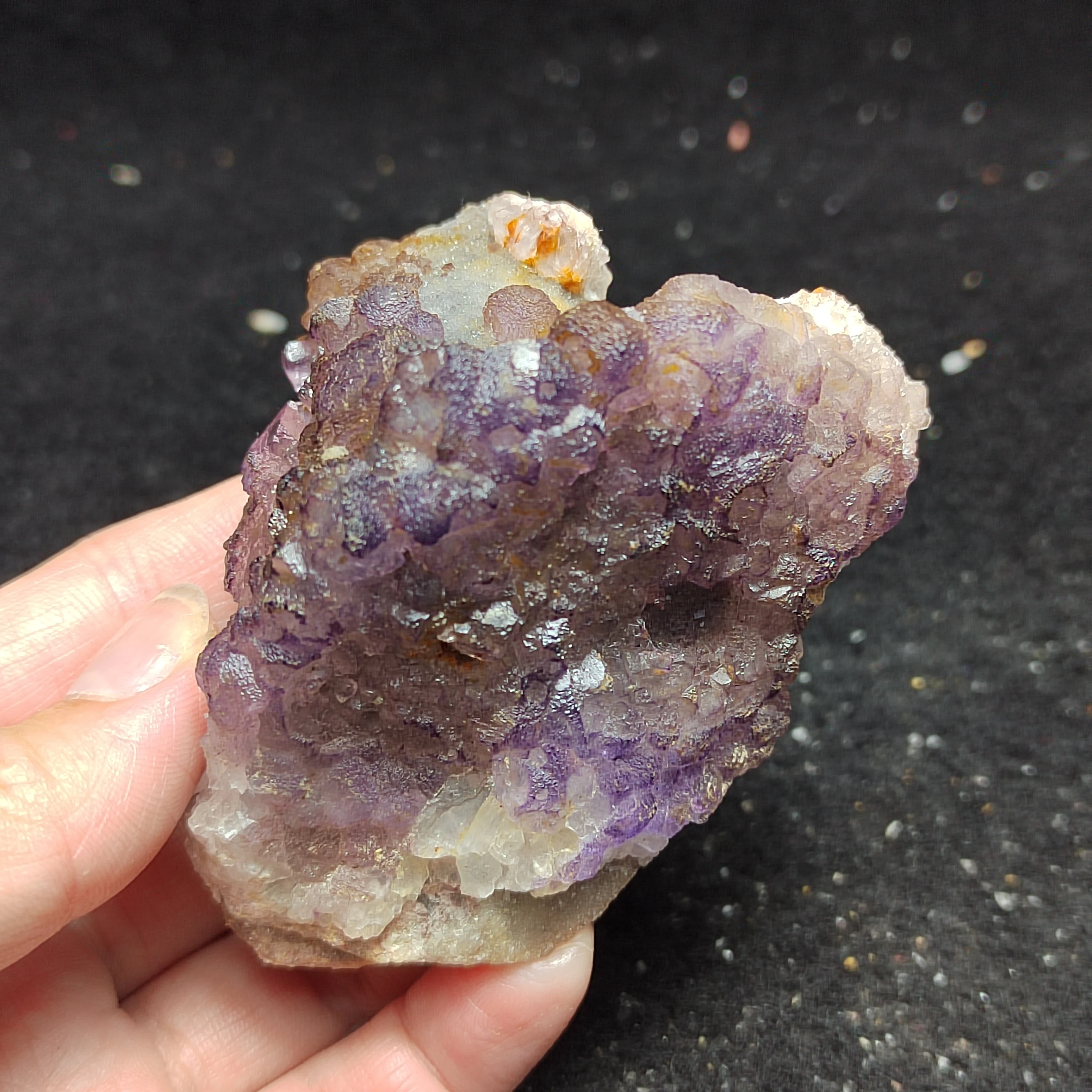 

161,4 натуральный редкий фиолетовый флюорит, cluster, минеральное магнитное кольцо, венозное изучение, кварцевый драгоценный камень