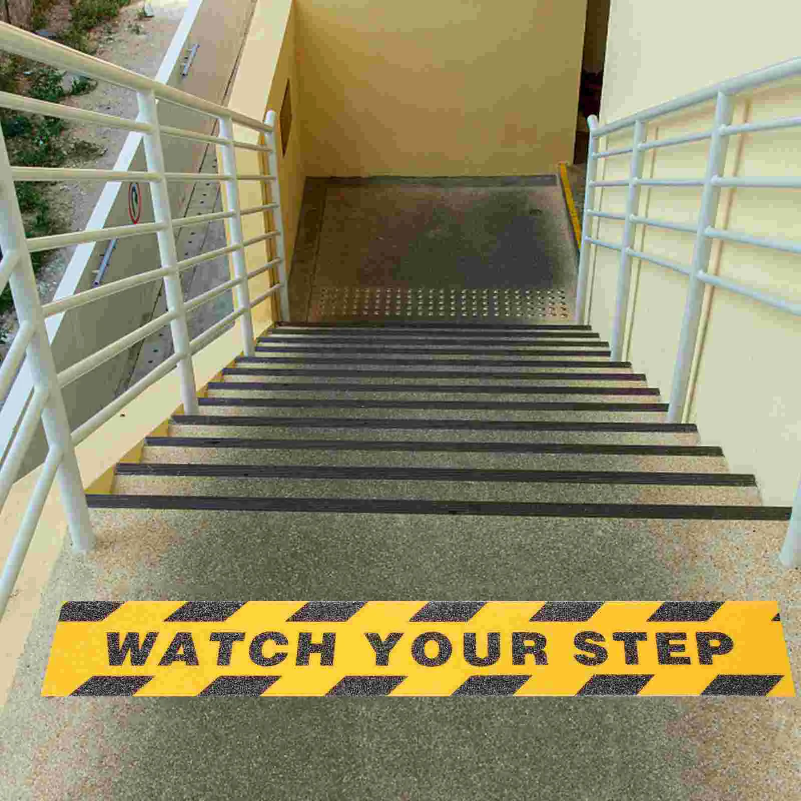 Watch Your Step Tape Adhesive Warning Sign Non Skid Nail Sticker Non-slip Floor Decals Caution The Pet Work