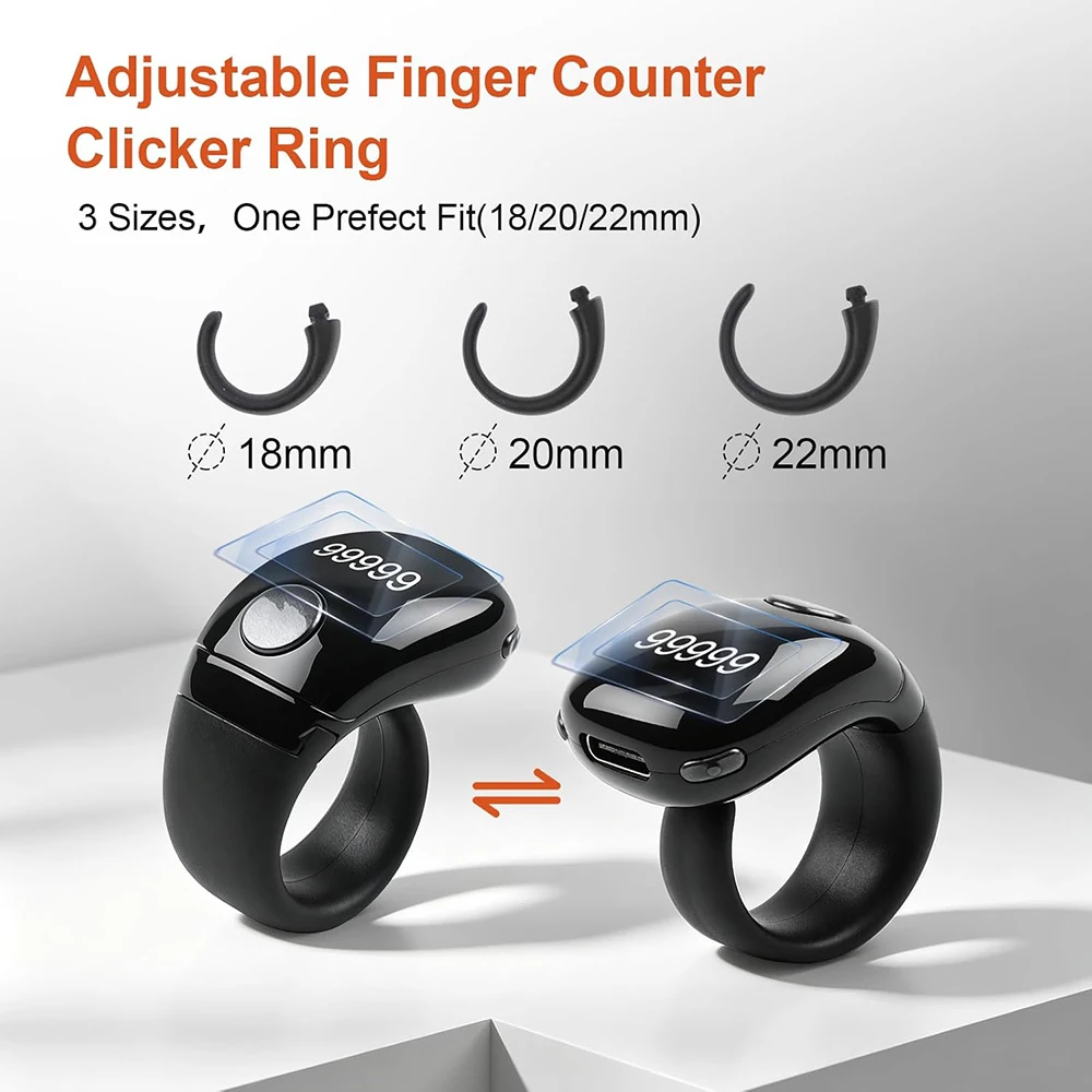 Contatore Digitale Smart Ring Bluetooth con Display OLED e Vibrazione per Tasbih, Tasbeeh, Lavori a Maglia e Uncinetto - immagine 6