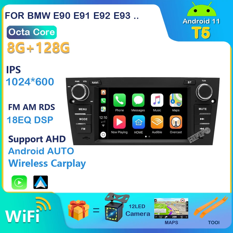 

Android 11 Quad Core 7'' Car GPS Navigation Multimedia Player for BMW 3 Series E90 E91 E92 E93 2006-2012 Wifi 4G BT SWC USB DAB