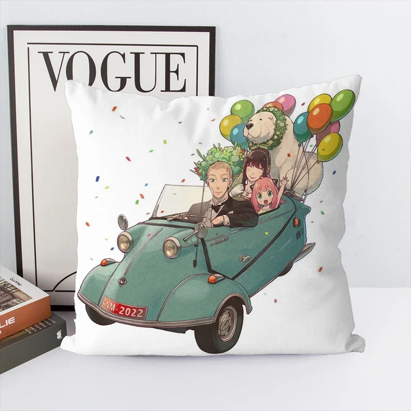 Cushion Cover Spy Xx Family  45*45 Fall Decor Decorative Pillowcases For Pillows 45x45 Car Decoration Anime Pillow Pilow Cases