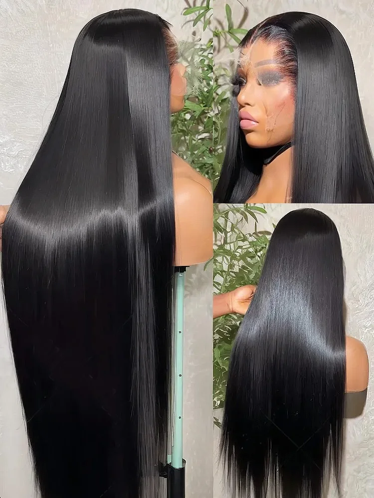Glueless Wigs Human Hair Ready To Wear Bone Straight 13x4 13x6 Lace Frontal Wigs 30 40 Inch Pre Cut 5x5 HD Lace Closure Wig