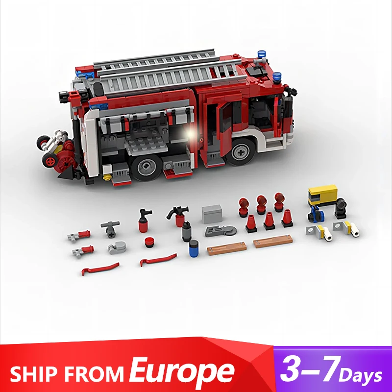 1019PCS MOC- 137461 Miasto wóz strażacki pogotowie FDNY - Nowy Jork - wieża 21 Model klocków budowlanych kolekcja montażowa zabawka dla chłopca prezent