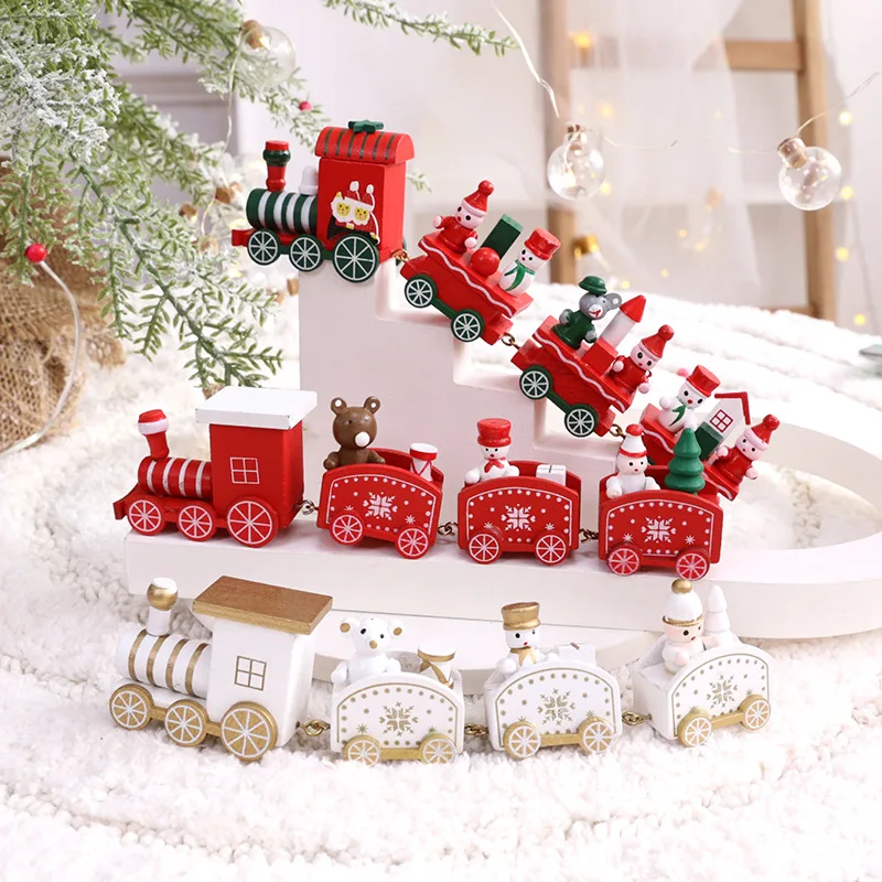 Christmas Train Merry Christmas Decorations for Home 2025 Xmas Plastic Train Ornament Navidad Gifts 2026 New Year Party Decor