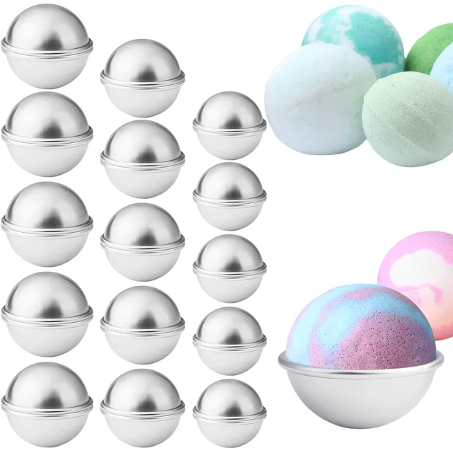 30Pcs Bath Bomb Mold Aluminum Alloy Soap Mold Ball Shape Bath Bomb Moulds Press 6.5/5.5/4.6cm Hemisphere Cake Pan for Bath Bomb