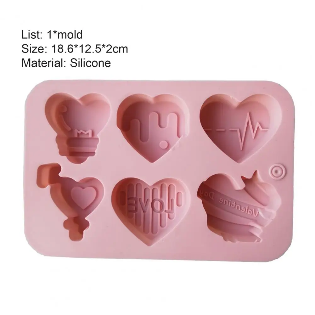 Heart Shape DIY Cake Mold Silicone 6 Cavity Valentines Day Candy Mold Caneles Muffin Cupcake Baking Tray Bordelais For Baking