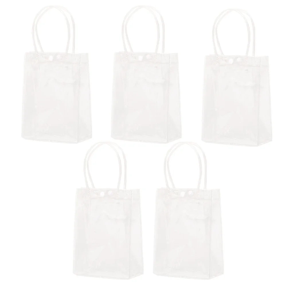 

5 шт. многоразовая прозрачная пластиковая сумка-тоут из ПВХ с прозрачной ручкой, красивая подарочная сумка, инструменты для домашнего хранения, аксессуары, подарочная коробка