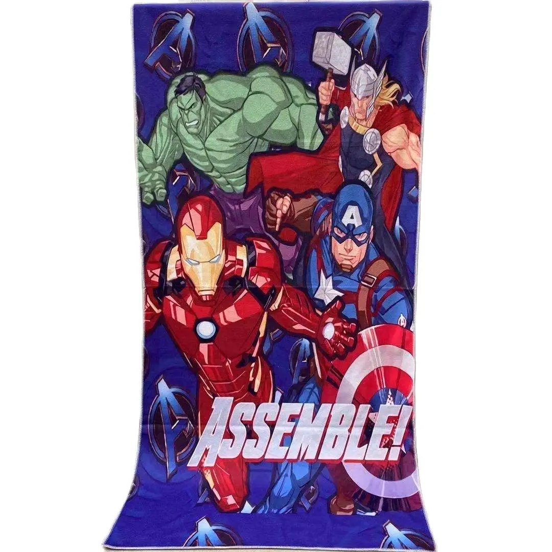 

2023 Disney New Cartoon Avengers Bath Beach Towel Soft Washcloth Swimming 70x140cm Baby Boys Girls Children Gift