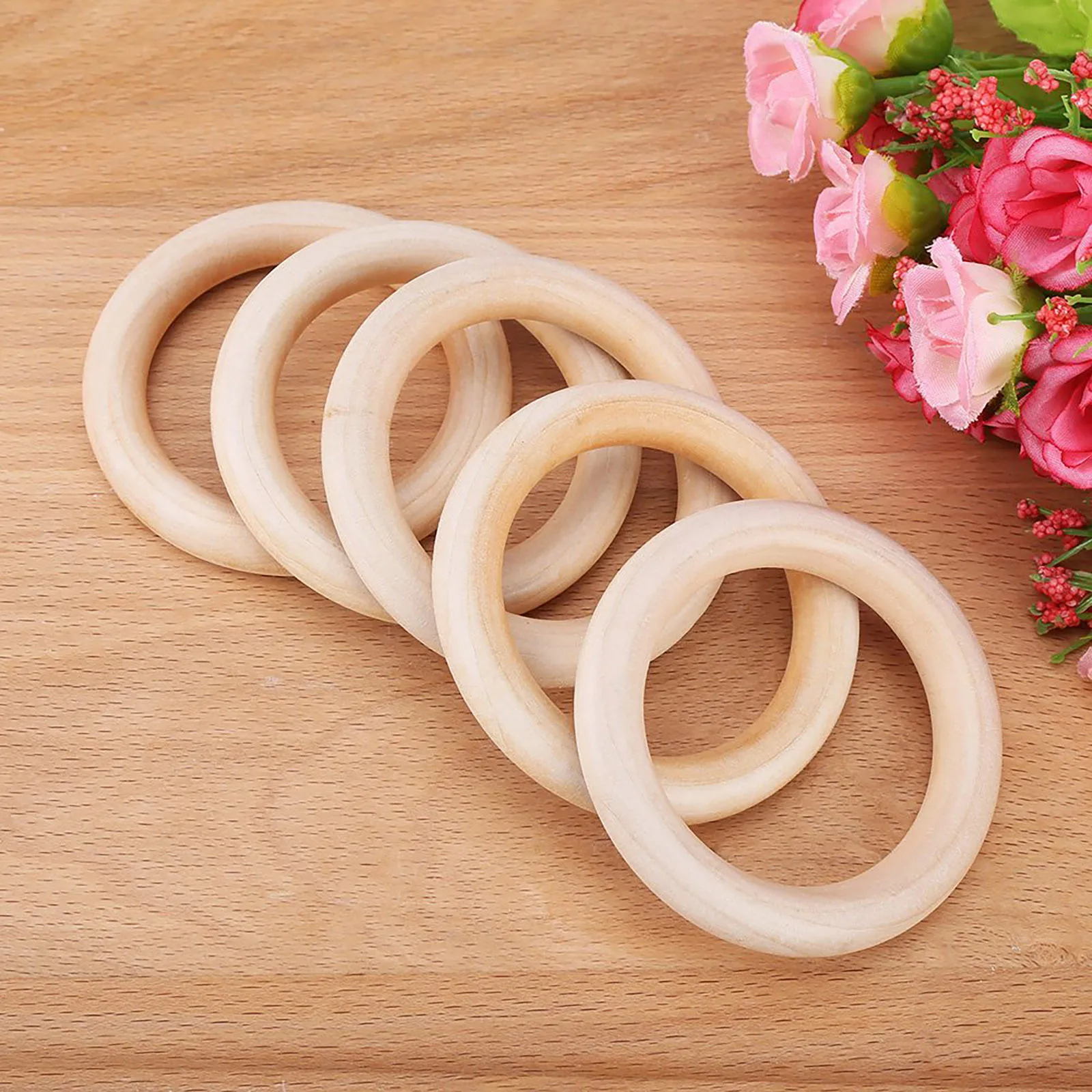 Rings Connectors Natural Crafts DIY Wooden 70mm Circles 10PC Home DIY Craft Table Foldable