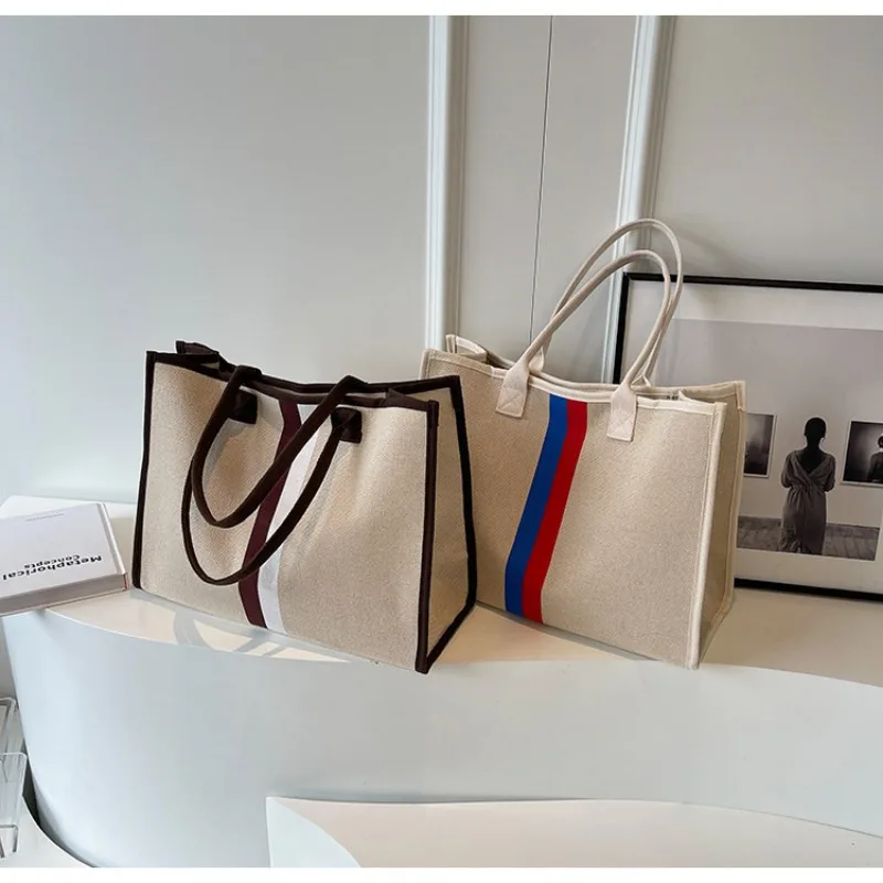 Shoulder Bags Tote Large Capacity Canvas Handbag NEW Daily Commute Simple Design Women Aesthetic Student Casual Trend All-Match