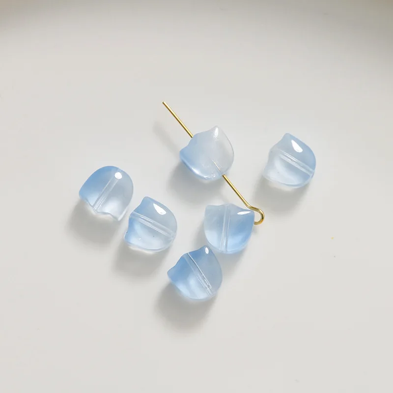 30pcs Multicolor Tulip Flower Glass Beads