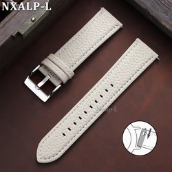 Lychee Pattern Leather Watch Band - Universal Quick Release Bracelet - 20mm (Starlight)