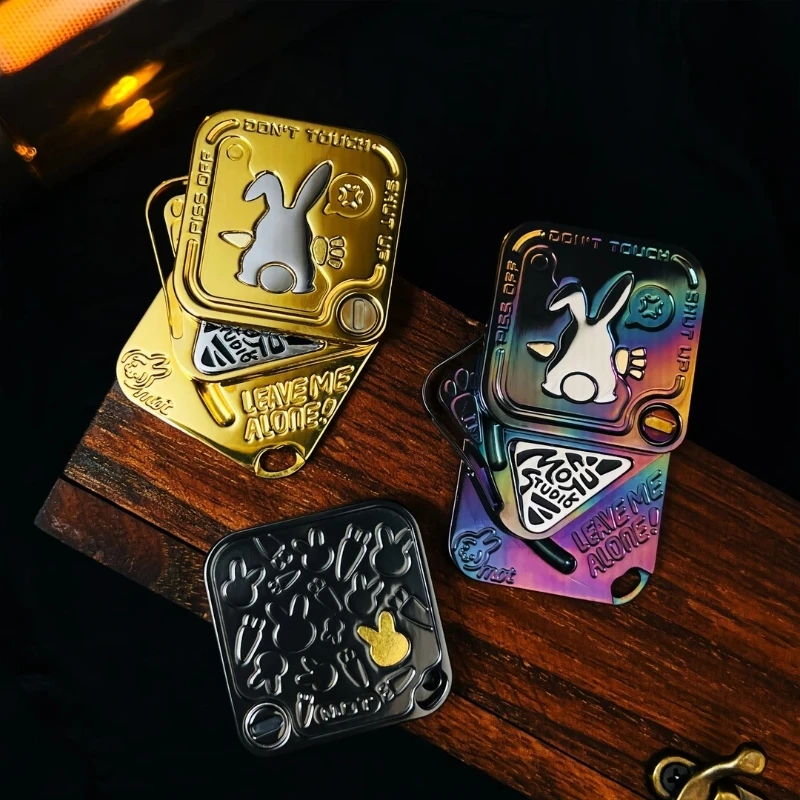 MOT SNAP Grumpy Rabbit Fidget Spinner Tuning Fork Three Layers Magnetic Side Push Slider Metal Decompression Fingertip EDC Toy