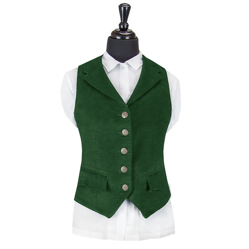 Winter Velvet Sleeveless Jacket Warm Single Breasted Flap Pocket Casual Slim Fit Ladies Vest  chalecos