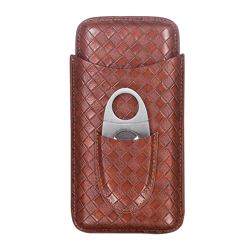 

Portable Cigar Case with Humidifier and Cutter for 3 Cigars Smoking Accessories