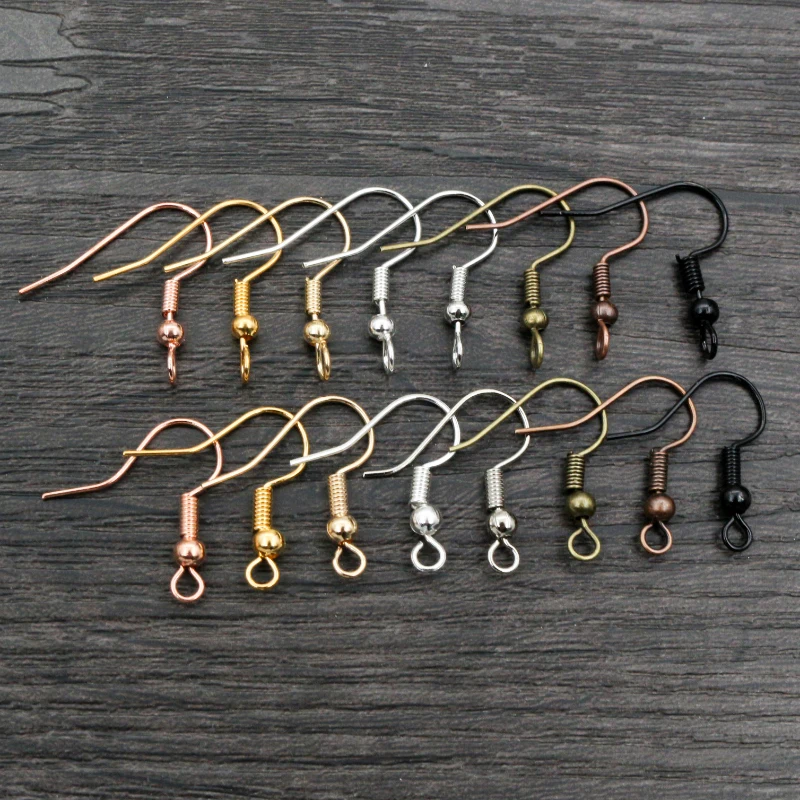 earring hooks 100pcs 20*17mm Gold Antique bronze Ear Hooks Earrings Clasps Findings Earring Wires Jewelry Making Supplies