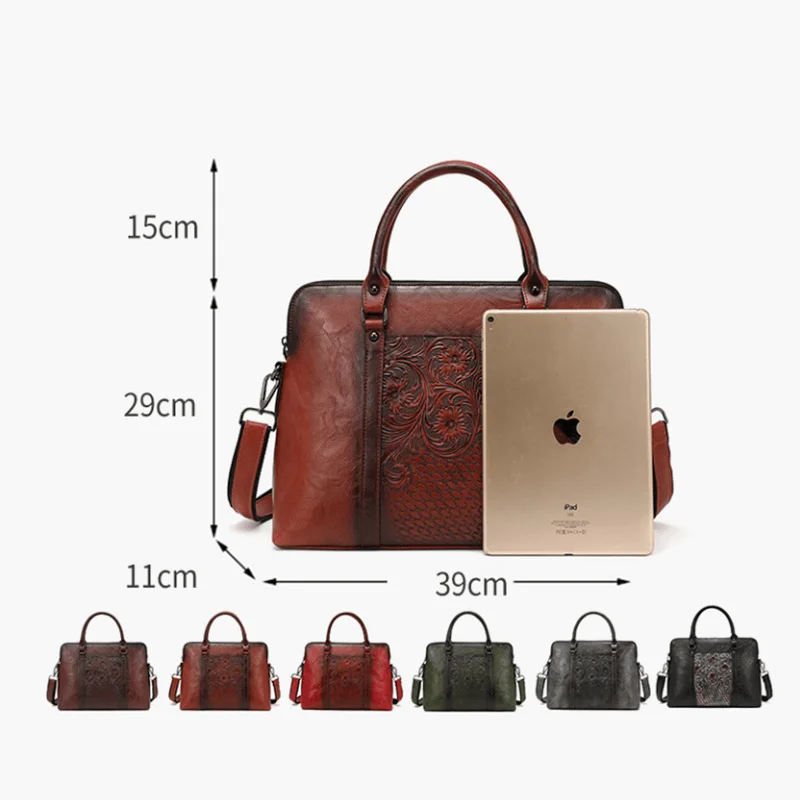 MOTAORA frauen Leder Handtasche Große Kapazität Vintage Schulter Taschen Weibliche Retro Geprägte Frauen Aktentasche Für 14 zoll Laptop