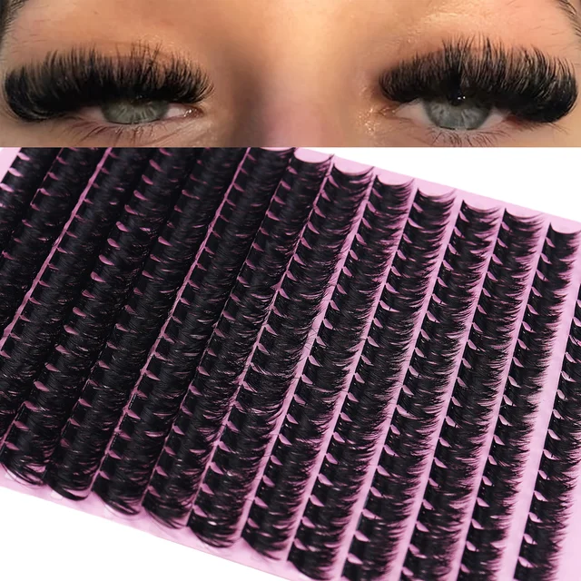 280 Pcs 8D Fluffy Thick Eyelash Clusters D Curl Wispy Individual Lashes 8-16mm Mix False Eyelashes Extensions Cluster Lashes