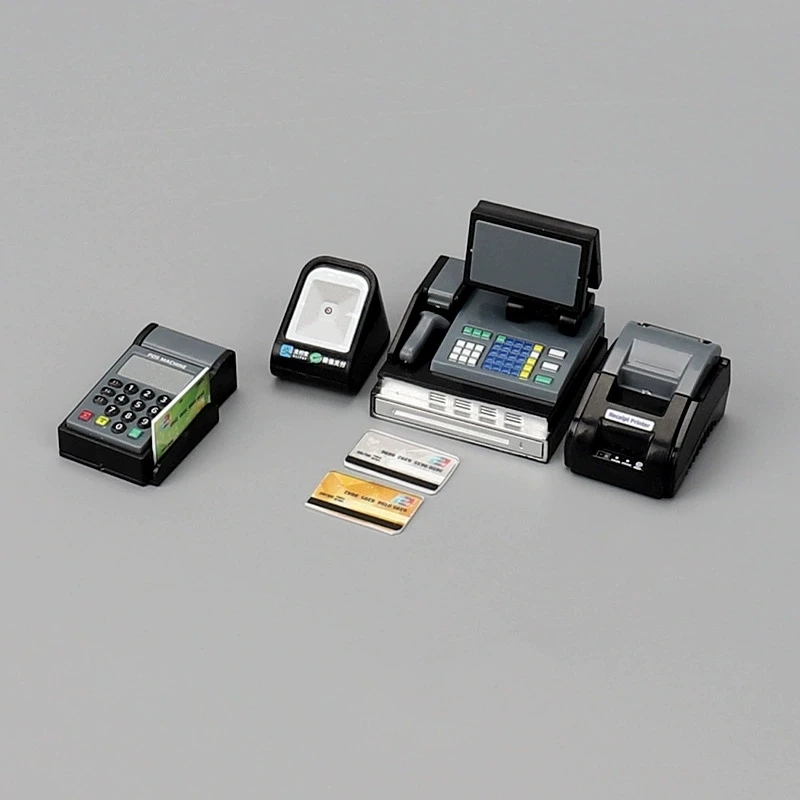 Dollhouse POS Machine Playing House Doll Supermarket Card Machine Cashier Scene Decor Photo Props Accessories Gift