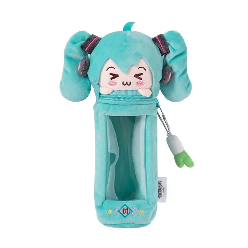 

Милая мультяшная плюшевая сумка для ручек Hatsune Miku, двухмерная анимационная периферическая вместительная школьная коробка для канцелярских принадлежностей Miku