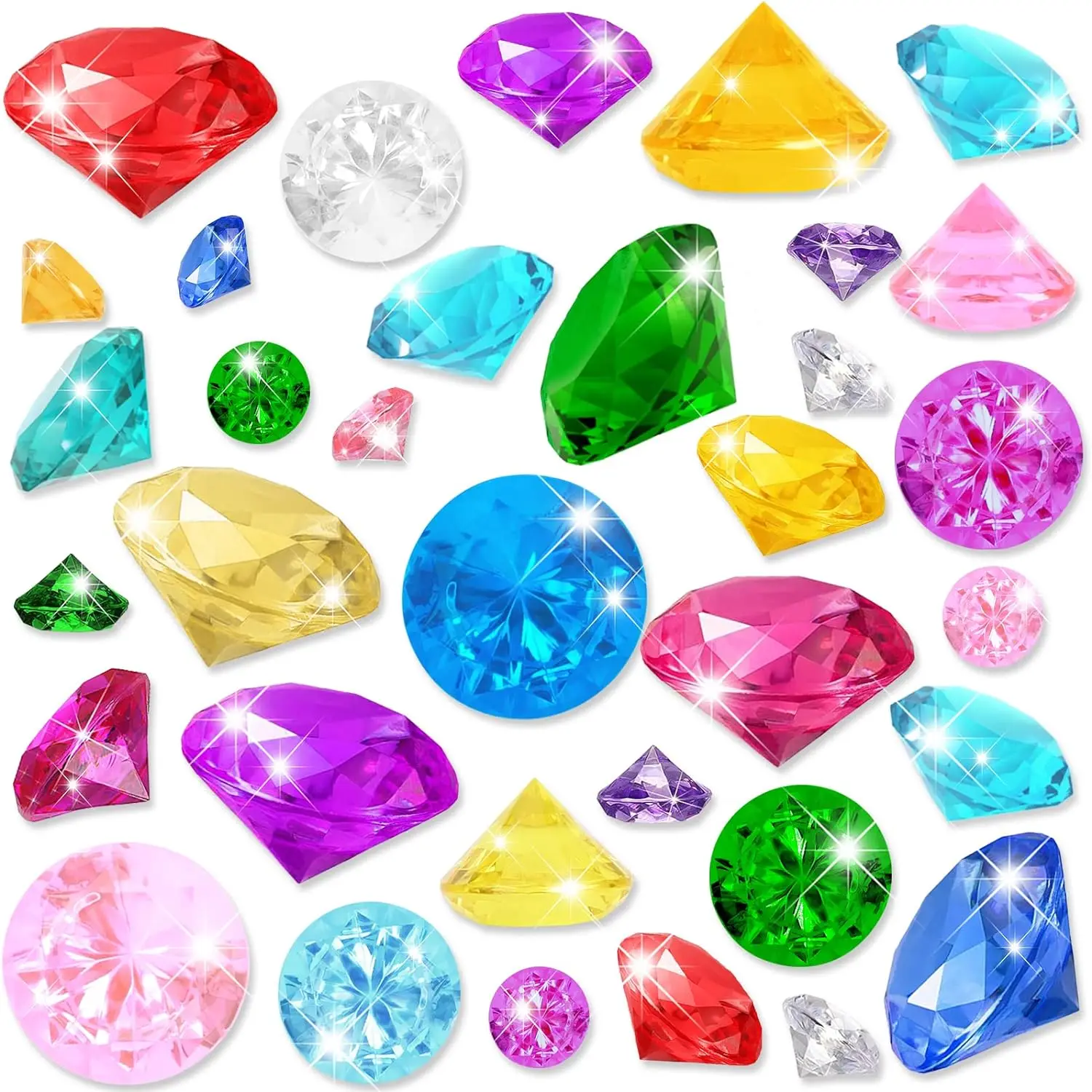Pirate Treasure Jewels Acrylic Diamonds Gems 40/30/19MM Birthday Party Give Away Gifts For Children Toys Kinder Spielzeuge 2