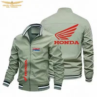 Veste de course Honda HRC pour hommes, avec logo Goldwing GL1800, col montant, fermeture éclair, manteau pour motocycliste, coupe-vent décontracté, Streetwear Bombe 5