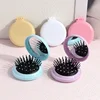 1 Pcs Small Size Hair Comb with Folding Mirror Traveling Portable Massage Folding Comb Women Girl Hair Brush Styling Tools 1