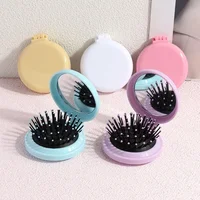 1 Pcs Small Size Hair Comb with Folding Mirror Traveling Portable Massage Folding Comb Women Girl Hair Brush Styling Tools 1