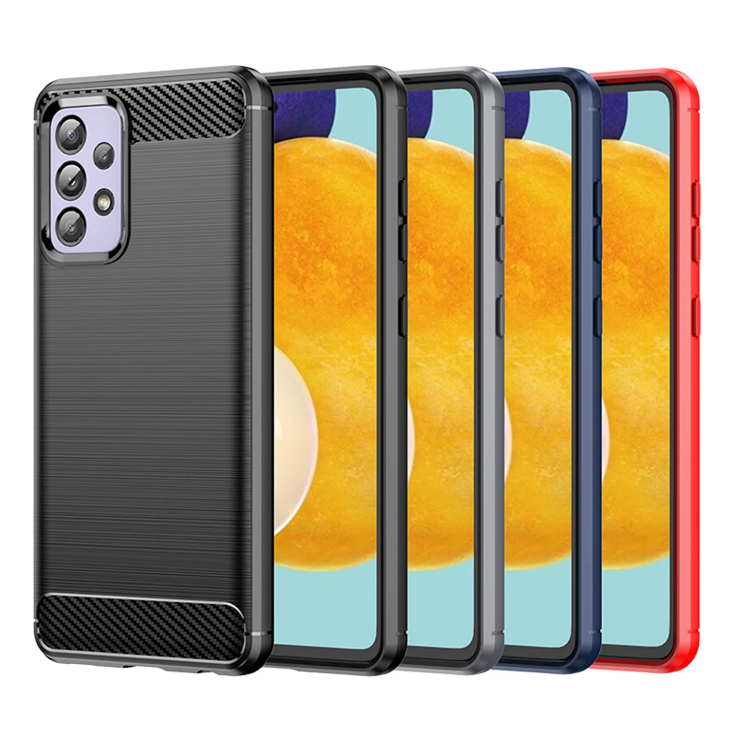 Brushed Carbon Fiber Shockproof Phone Case Cover