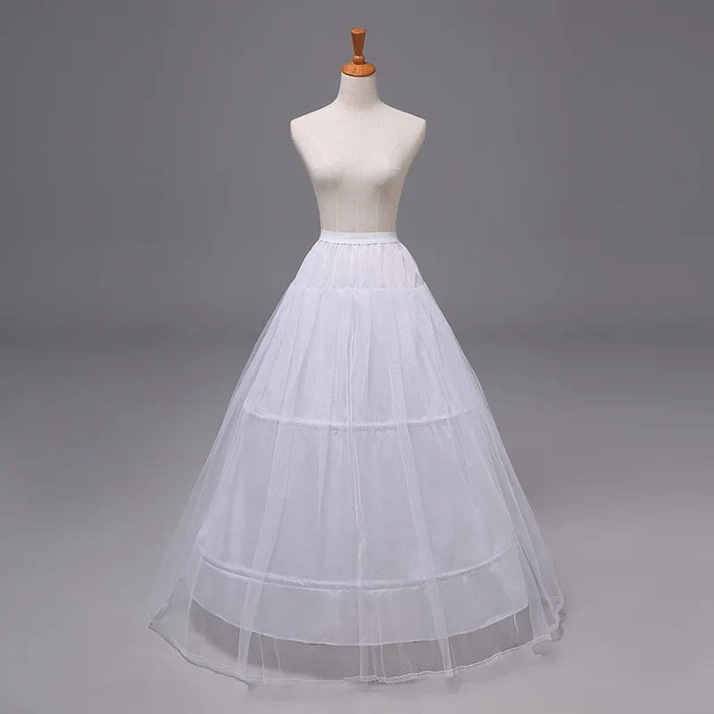 Fast Shipping White 2 Hoops Petticoat Crinoline Slip Underskirt For Wedding Dress Bridal Gown In Stock EE2530