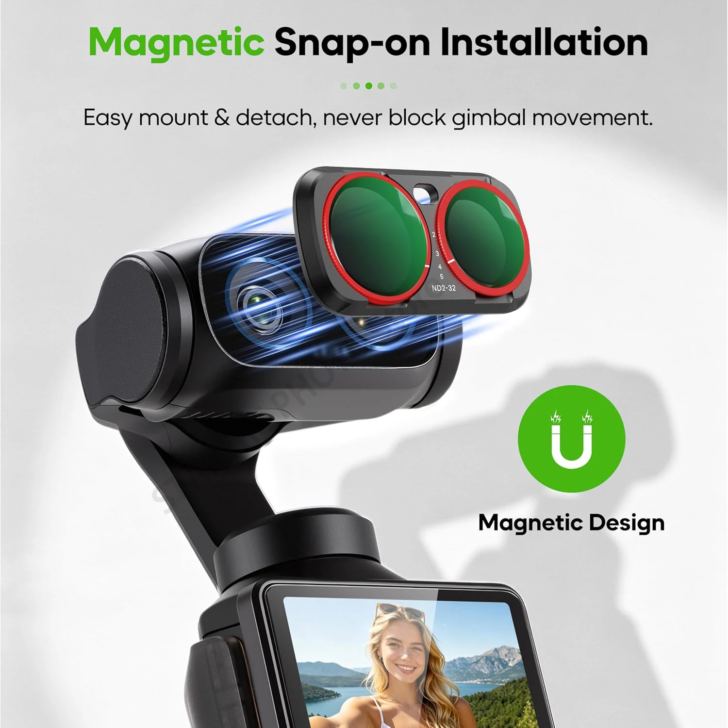인스타360 루나 울트라 UV CPL VND (ND2-32) 블랙 미스트 필터, 내추럴 나이트 마그네틱 퀵스왑 필터용 CPL ND 렌즈 필터 키트