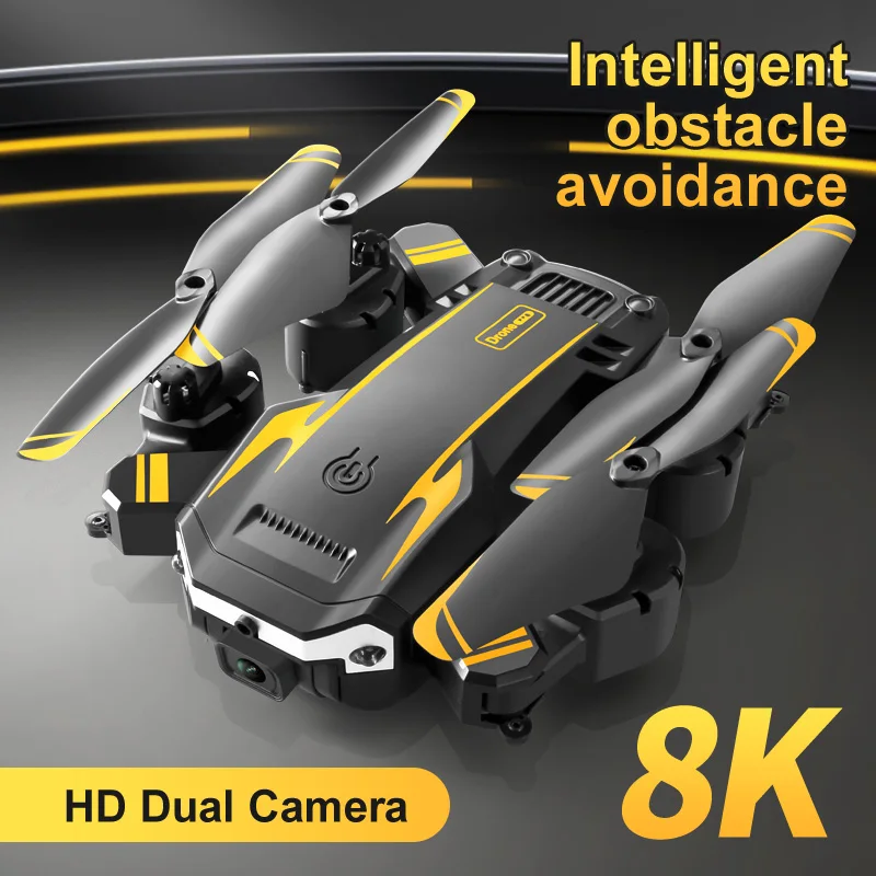 Drone professionnel pliable avec caméra HD 120° posé sur une table, ailes dépliées, design compact et léger.