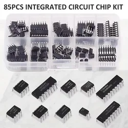 85 - Piece Integrated Circuit Chip Kit with Multiple IC Specifications (A box of 85pcs)