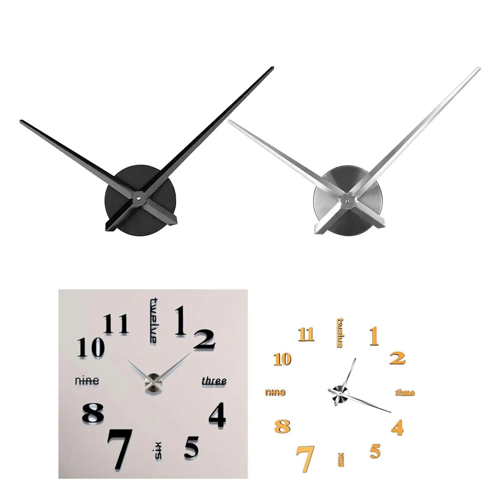 DIY Clock Movement Minute Hands , hour Hand Long Shaft Wall Clock Replacement Parts for Kitchen Office Bedroom Classroom