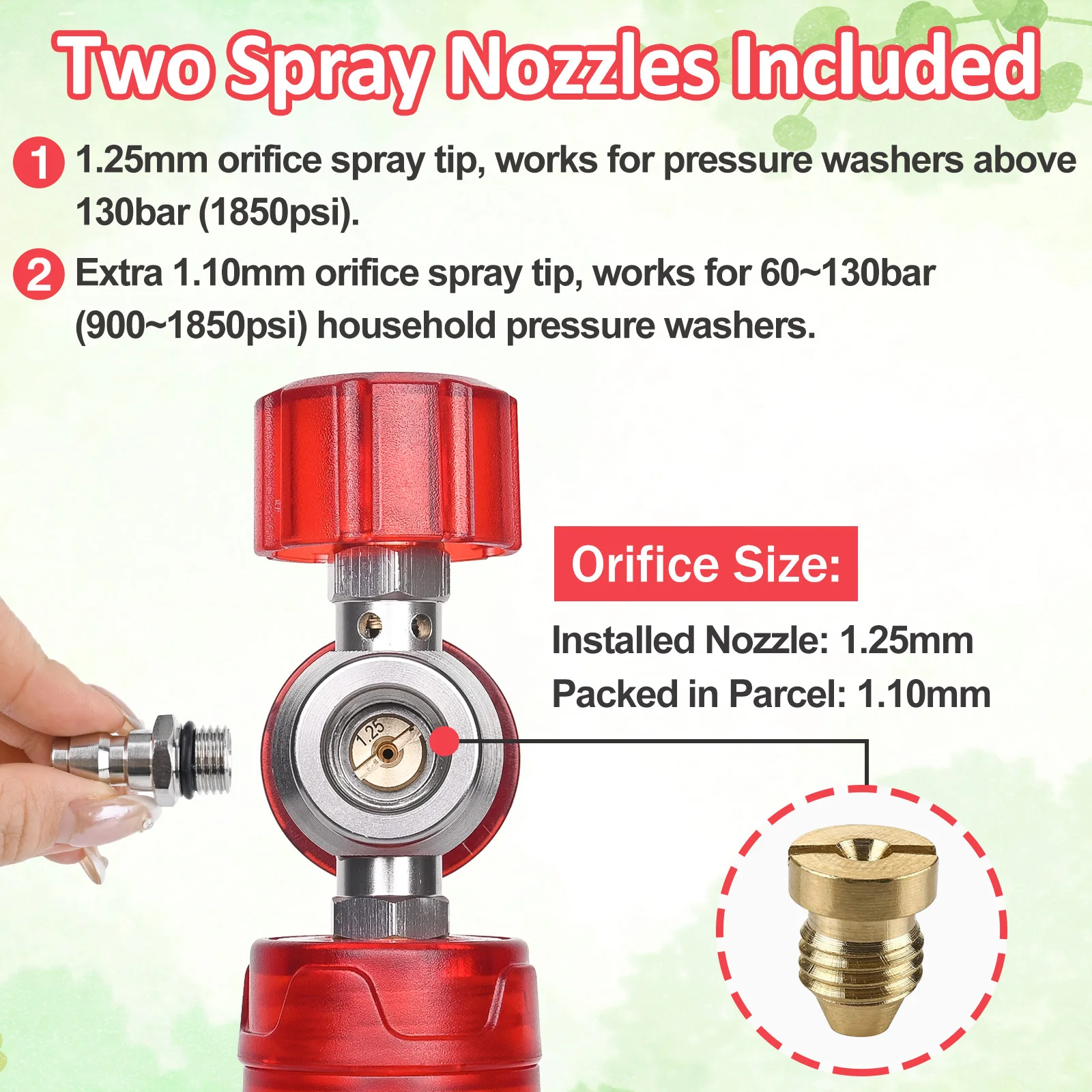 베어 포스 업그레이드 압력 미니 폼 캐논 프로 (1/4인치 퀵 커넥터, 360도 회전) ° 압력 세척기용 조절식 스노우 폼 랜스