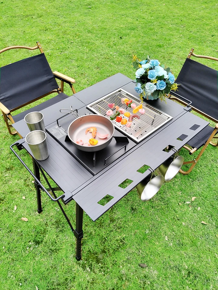 IGTテーブル 折りたたみ バーベキュー グリル機能付き 折りたたみテーブル IGTテーブル 折りたたみ バーベキュー グリル機能付き