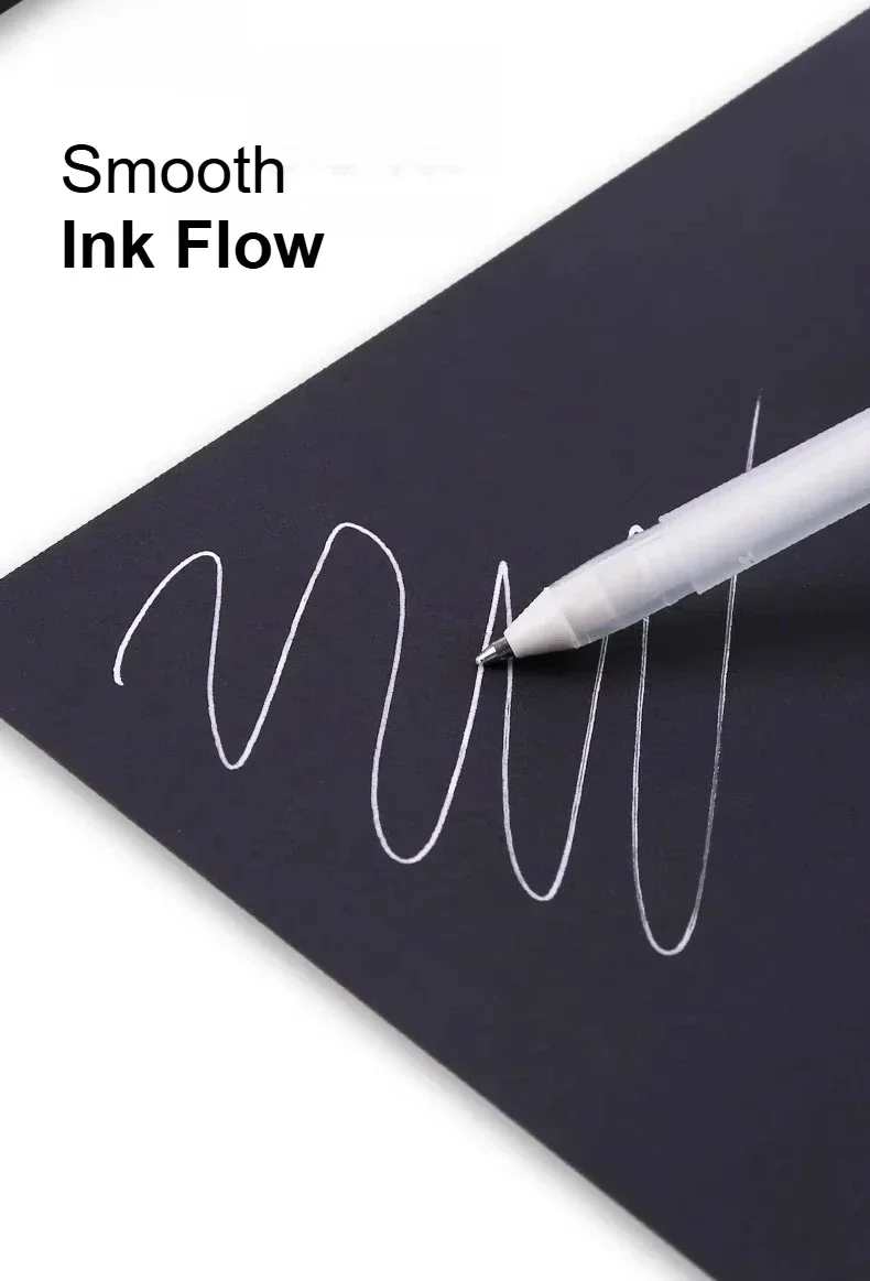 SAKURA Gelly Roll Textmarker Weiß Silber Gold für schwarze Kartenzeichnung Handgezeichnete Comics Malerei Design Handgezeichnet – Detail 6