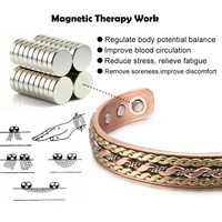 Vinterly Pure Copper Bracelets Magnetic Twisted Cuff 12mm Rose Adjustable Health Energy High Magnets Bangles Resizable Jewelry 2