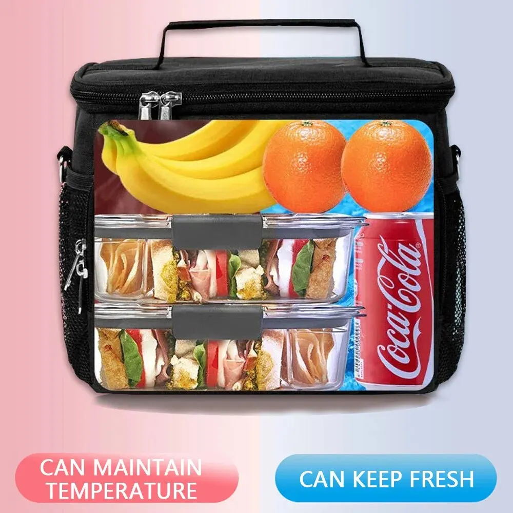 Lunch Bag Large Reusable With Adjustable Shoulder Strap For Women Men