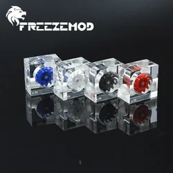 FREEZEMOD 3 Way Cube Flow Indicator Square Liquid Flow Meter Tachometer Observing Water Cooler For Water Flow Monitering LSJ-PM3